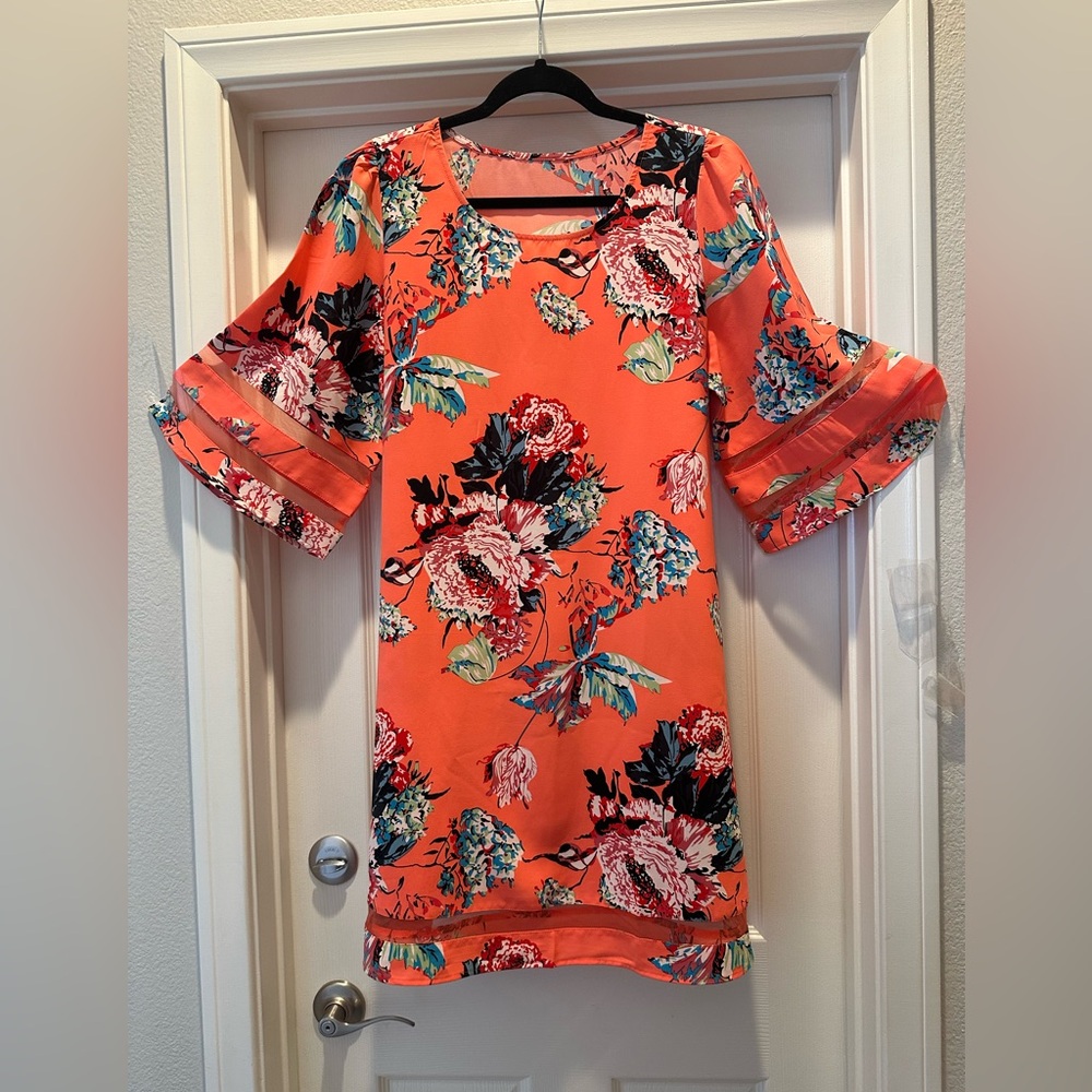 Floral Orange Dress